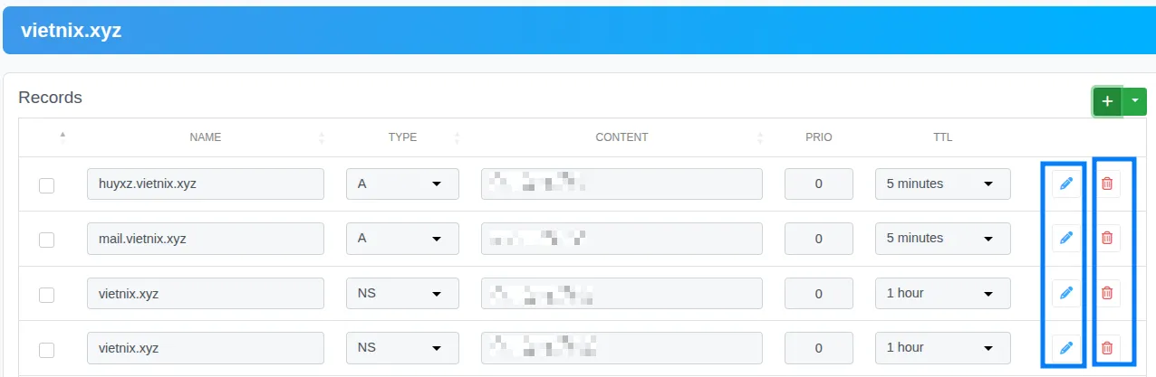 Tìm bản ghi CAA bạn muốn chỉnh sửa hoặc xóa