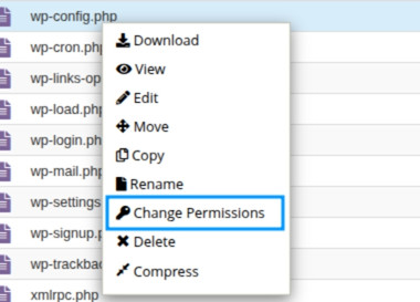 Bạn chọn Change Permissions