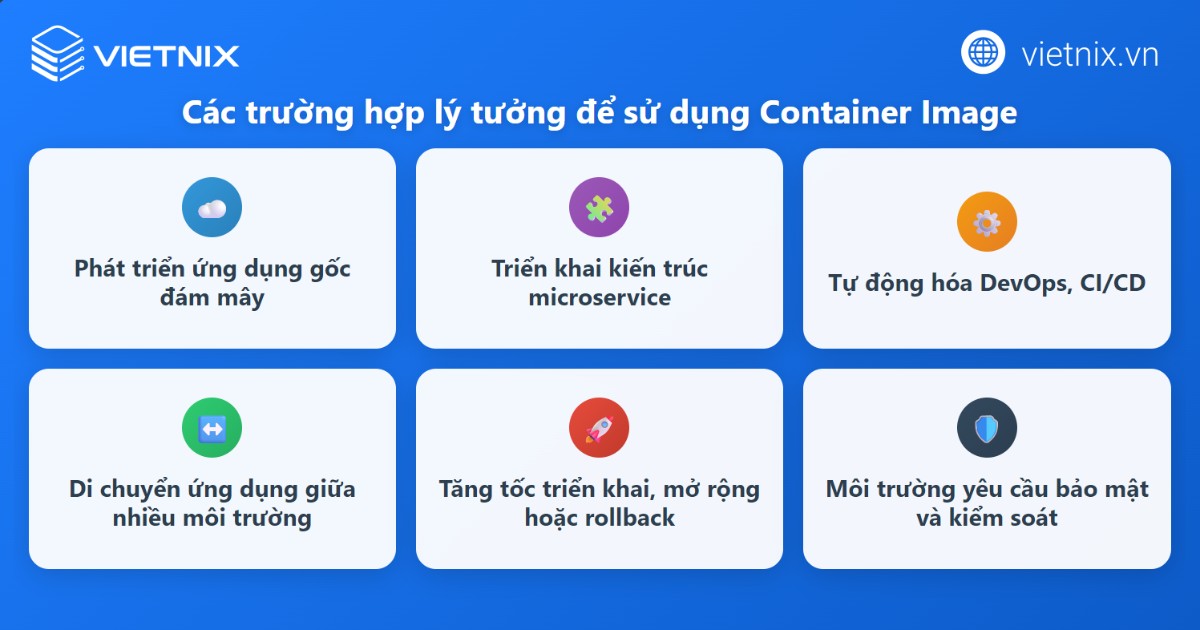 Các trường hợp nên sử dụng Container Image