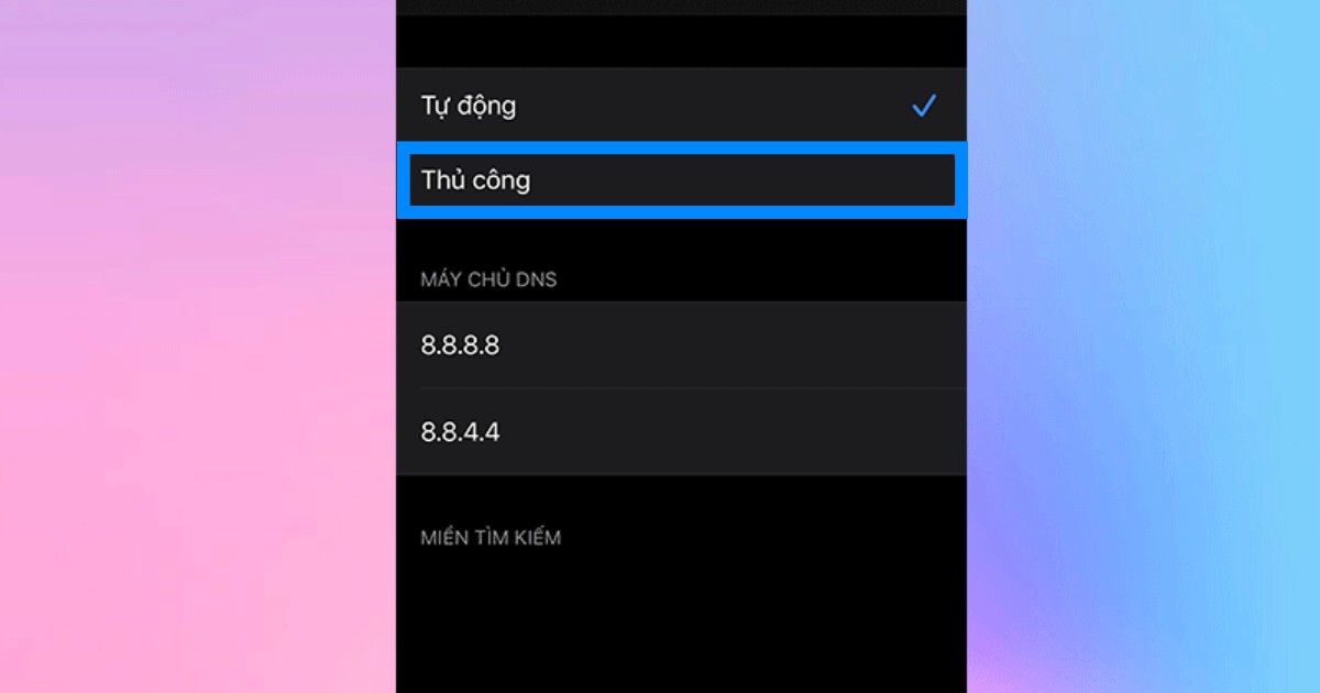 DNS Google là gì? Hướng dẫn đổi DNS Google trên máy tính và điện thoại chi tiết 40 Bạn chuyển sang chế độ Thủ công (Manual) và nhập địa chỉ IP của Google DNS như đã liệt kê trước đó