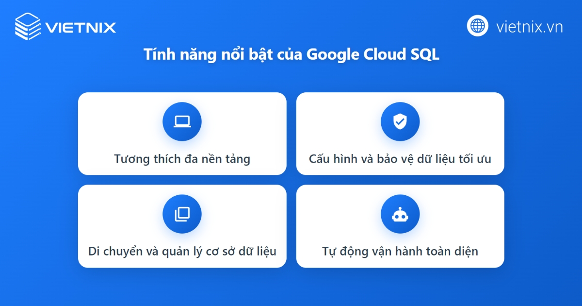Tính năng nổi bật của Google Cloud SQL