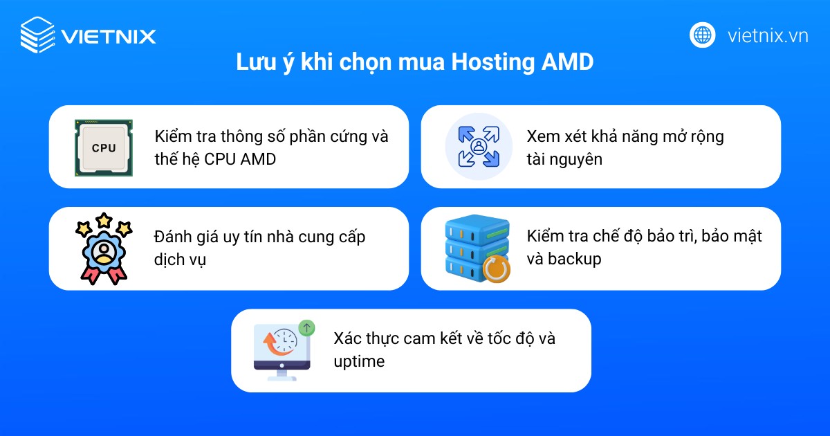 Lưu ý khi chọn mua Hosting AMD