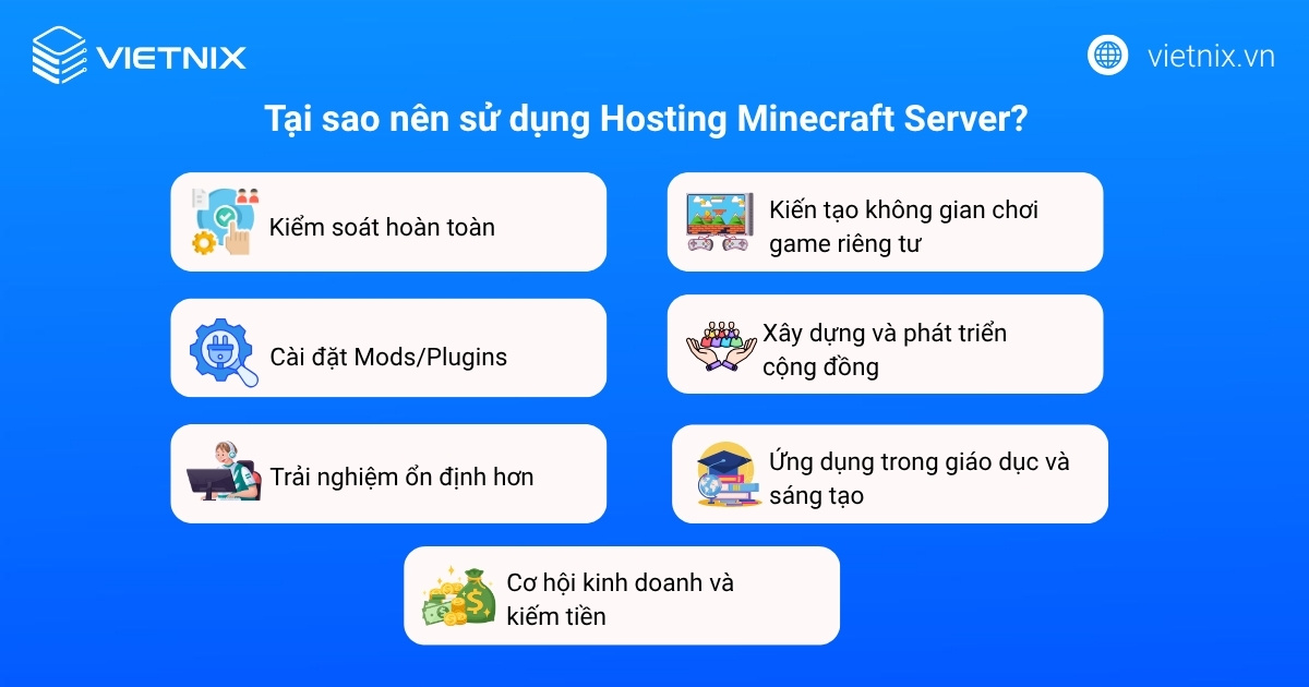 Lý do nên sử dụng Hosting Minecraft Server
