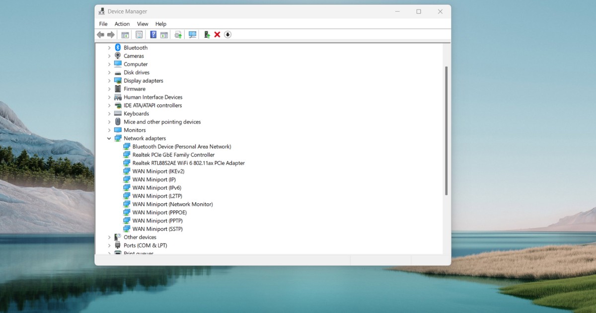 Tìm đến mục Network adapters