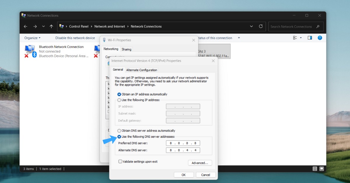 khong tim thay dns 8 1