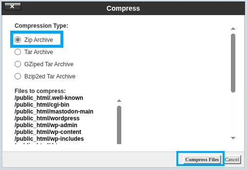 Nhấn chọn Compress file