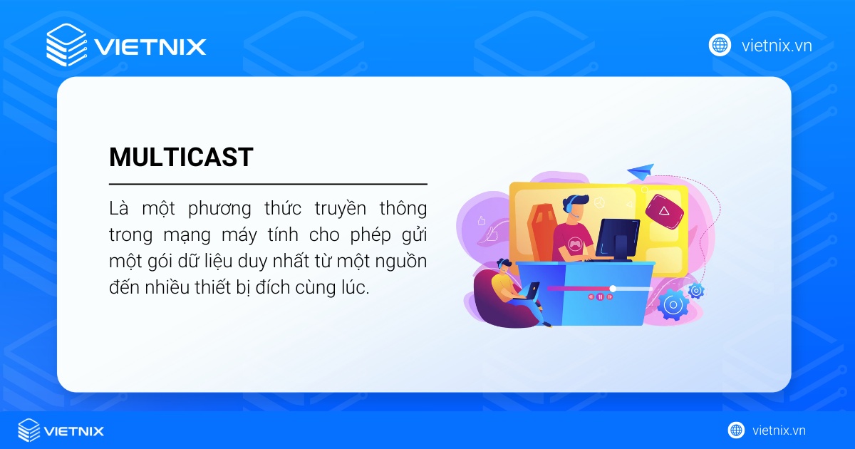 Multicast là gì? Hướng dẫn chi tiết cách sử dụng và tạo Multicast trên mạng máy tính 28 Multicast cho phép gửi một gói dữ liệu duy nhất từ một nguồn đến nhiều thiết bị đích cùng lúc.