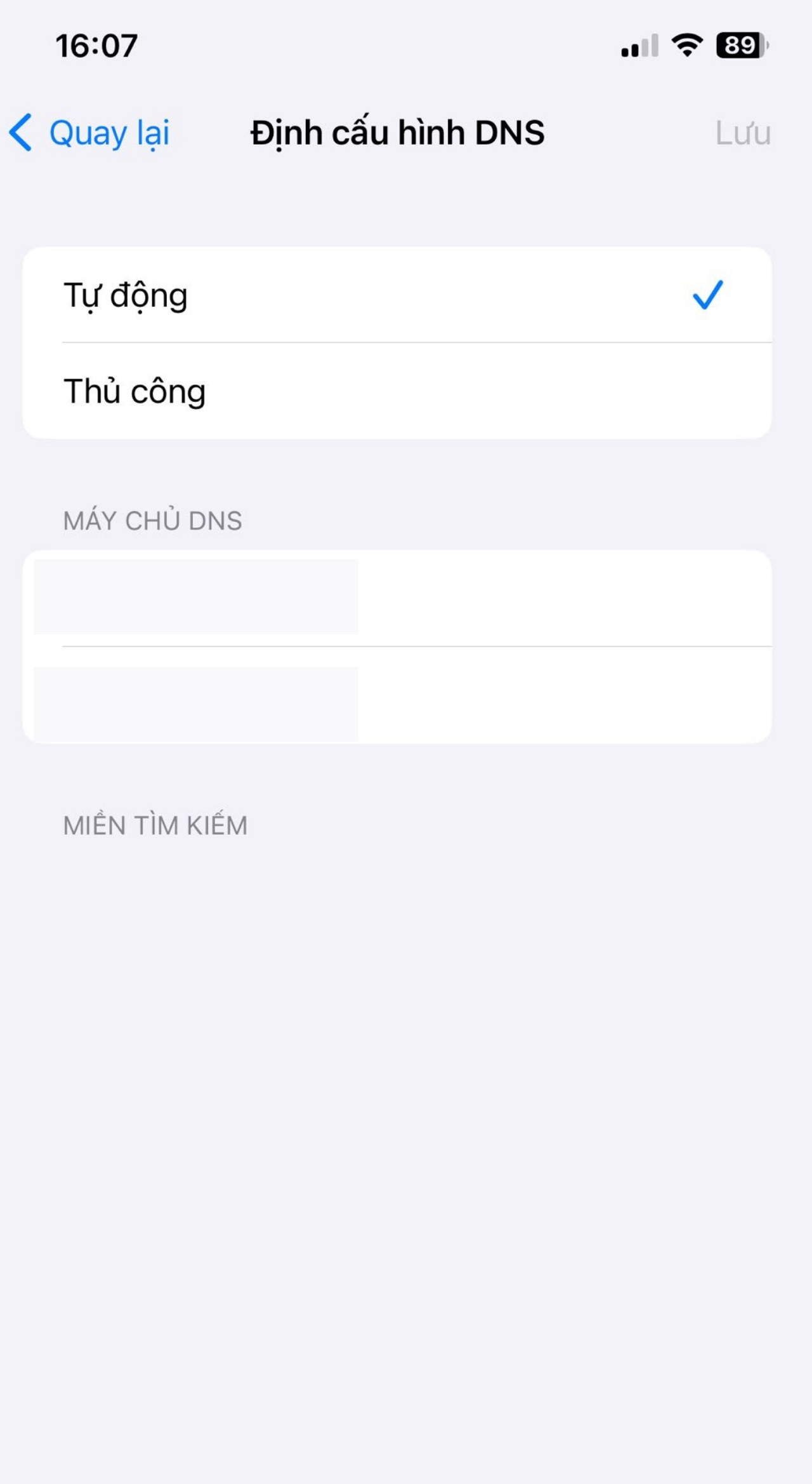 Bạn cần chuyển cấu hình DNS sang thủ công