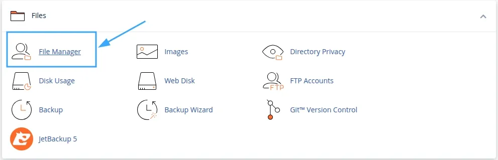 Truy cập vào File Manager trong Cpanel