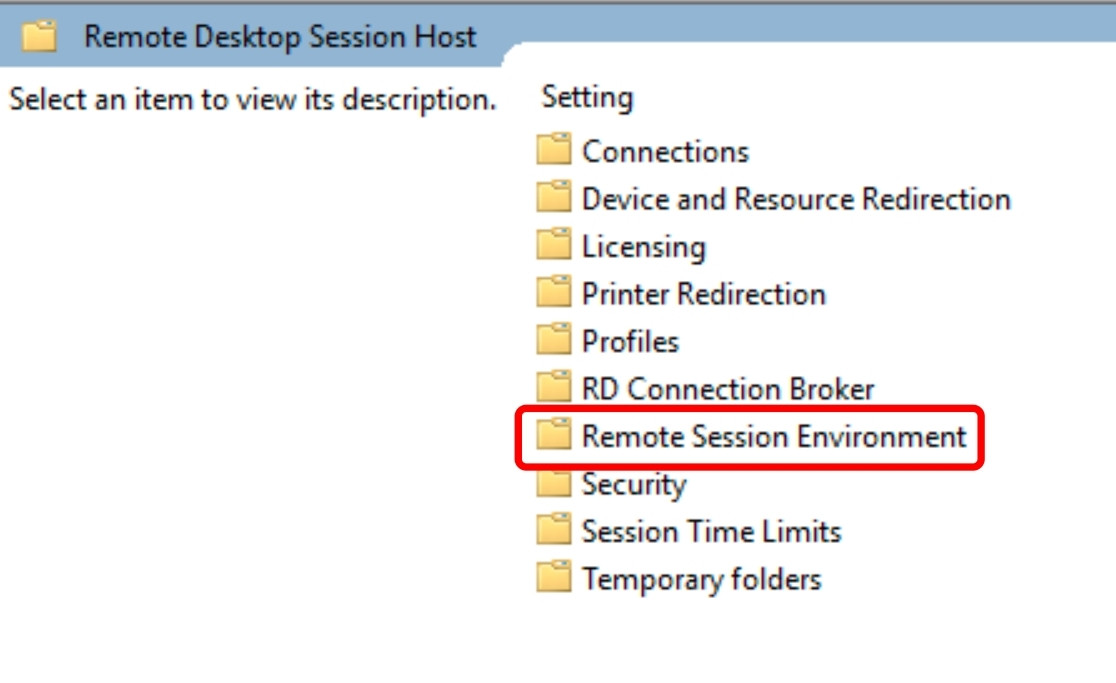 Nhấn vào Remote Session Environment