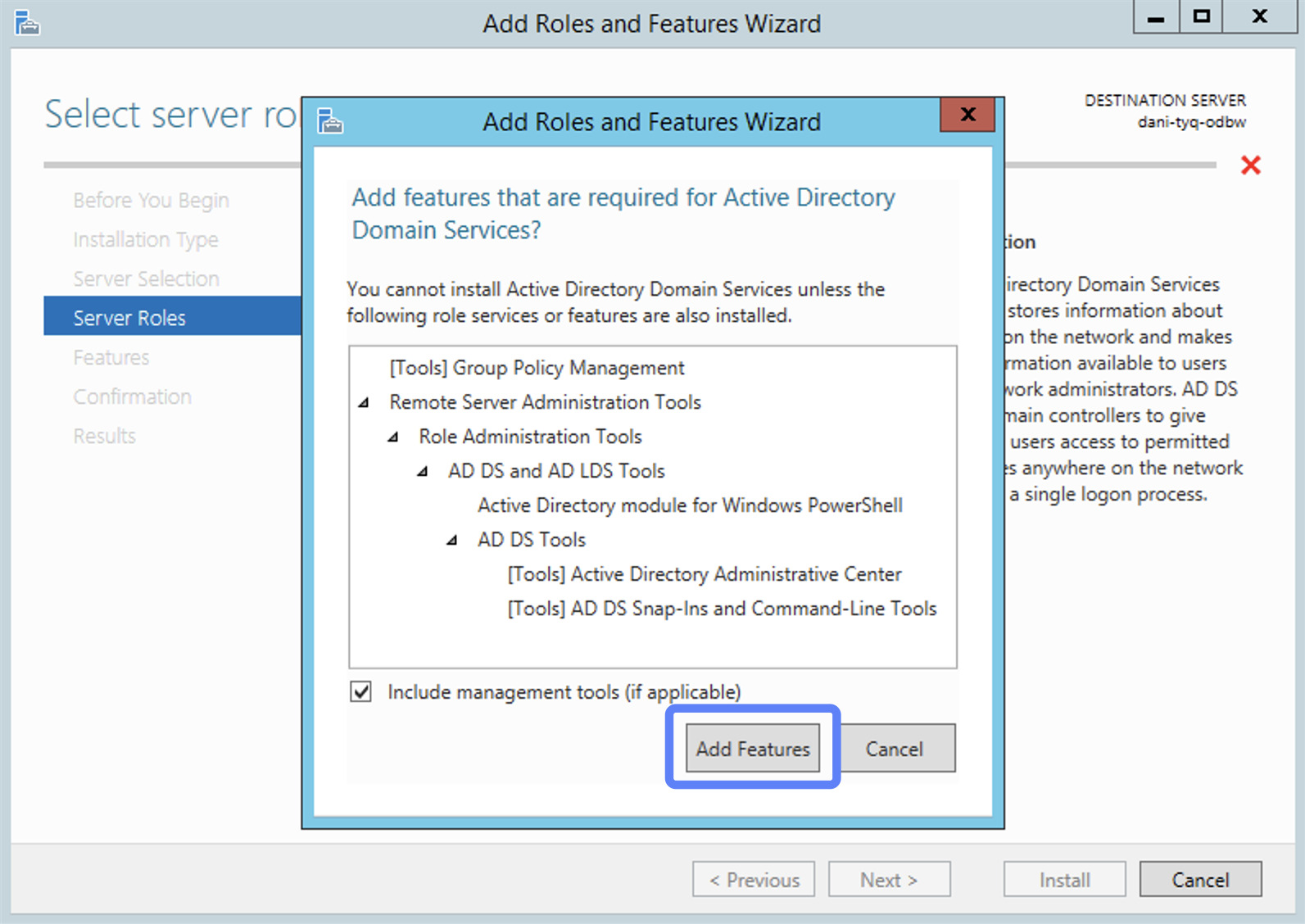 Cài đặt role Active Directory Domain Service