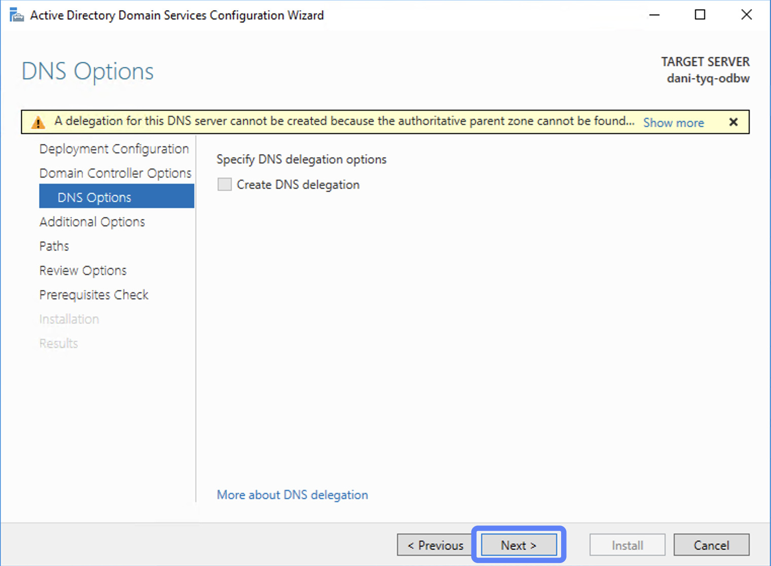 Giữ các cài đặt theo mặc định rồi chọn Next