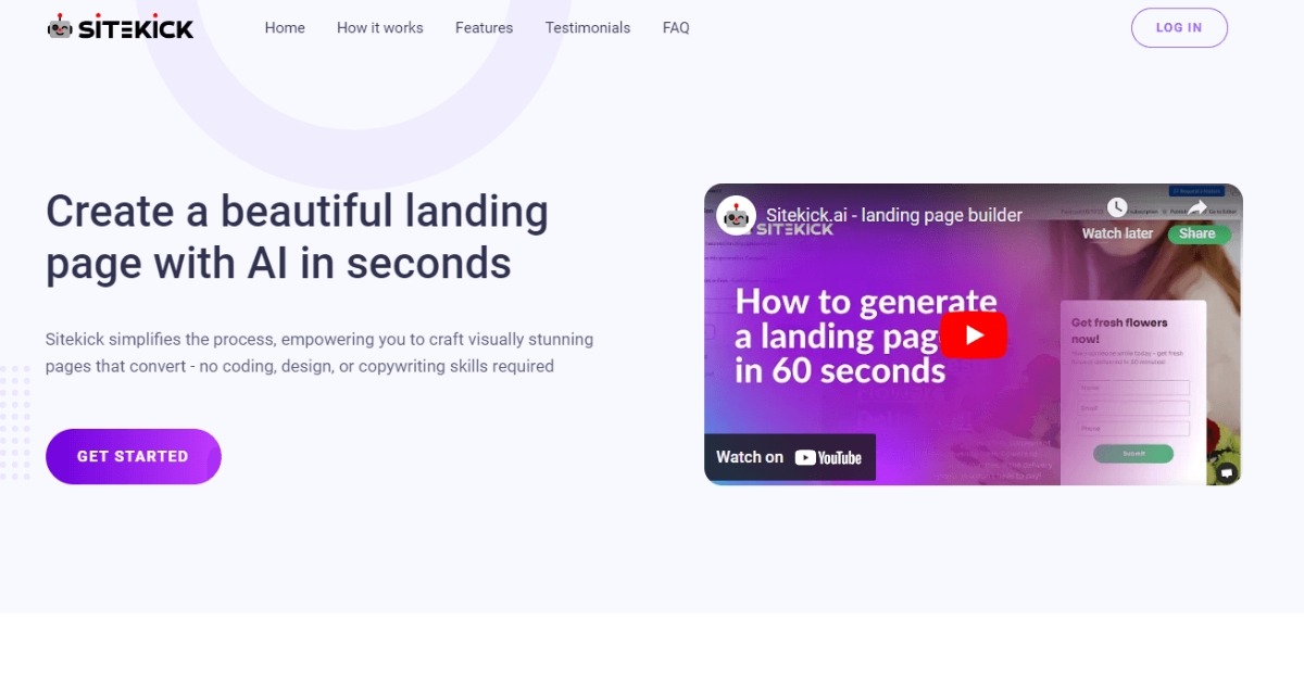 Top 21 AI tạo landing page phổ biến nhất hiện nay 36 SiteKick sẽ có thể tự động tạo landing page (Nguồn: Internet)