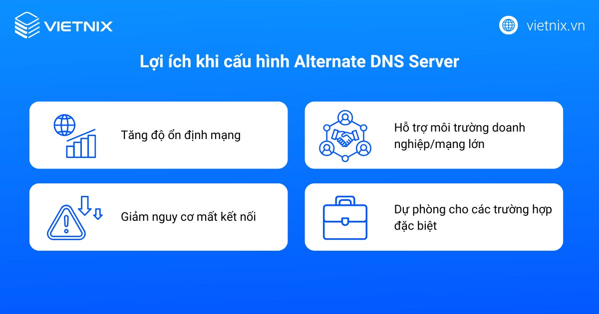 Alternate DNS Server là gì? Sự khác biệt giữa Alternate DNS và Preferred DNS Server 11 Lợi ích khi cấu hình Alternate DNS Server