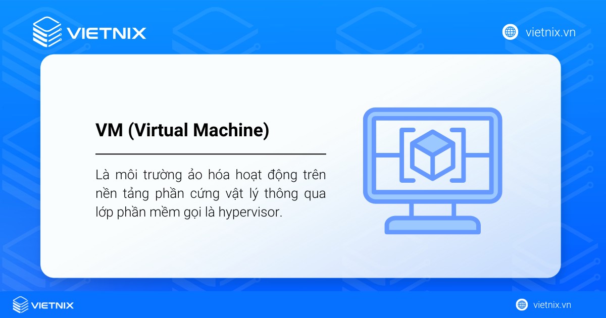 Bare Metal Server vs VM: Nên sử dụng giải pháp nào cho doanh nghiệp? 36 VM là môi trường ảo hóa hoạt động trên nền tảng phần cứng vật lý thông qua hypervisor