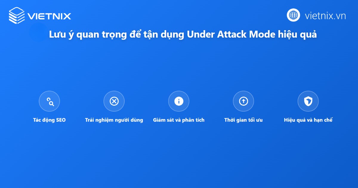 Lưu ý quan trọng khi sử dụng tính năng Under Attack Mode