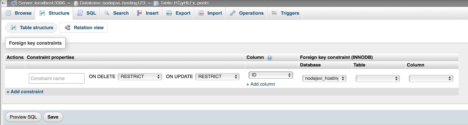 Hướng dẫn cách tạo khóa ngoại phpMyAdmin chi tiết bằng GUI, MySQL SQL 25 Bạn cần thiết lập ràng buộc khóa ngoại