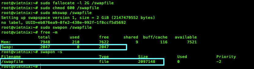 8 cách tối ưu RAM Cloud Server giúp tăng tốc độ xử lý và tiết kiệm chi phí 25 Tạo thêm swap nếu chưa có hoặc swap bị thiếu