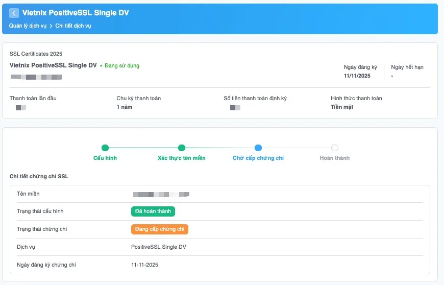 Chờ cấp chứng chỉ