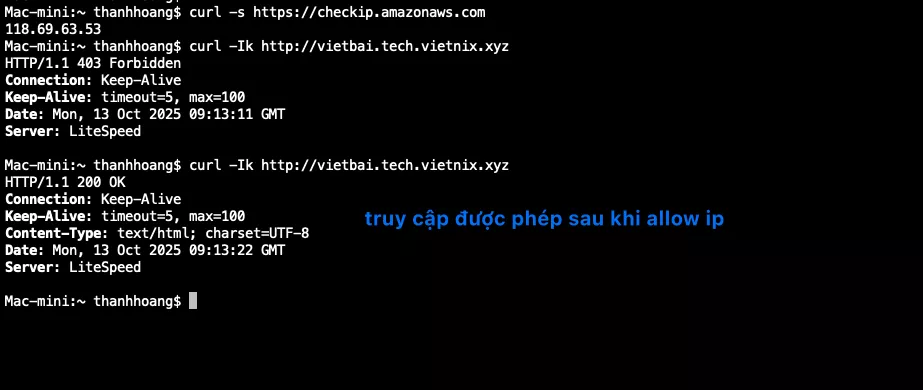 Hướng dẫn chặn IP bằng file .htaccess 23 Kết quả IP được phép sẽ truy cập bình thường