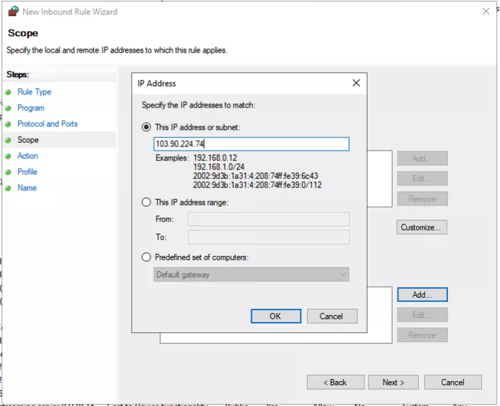 Hướng dẫn các bước chặn IP bằng Windows Firewall chi tiết 21 Cấu hình phạm vi áp dụng
