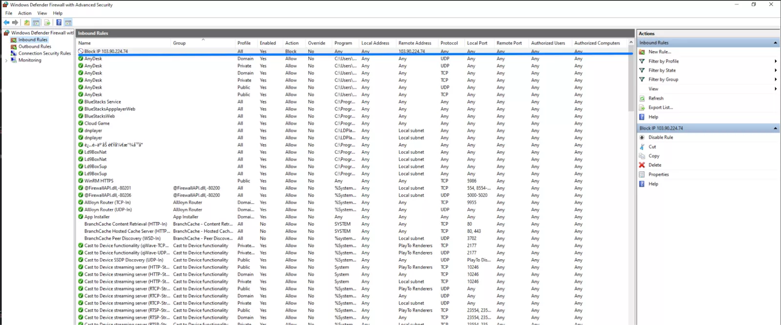 Hướng dẫn các bước chặn IP bằng Windows Firewall chi tiết 24 Đặt tên và hoàn tất quy tắc
