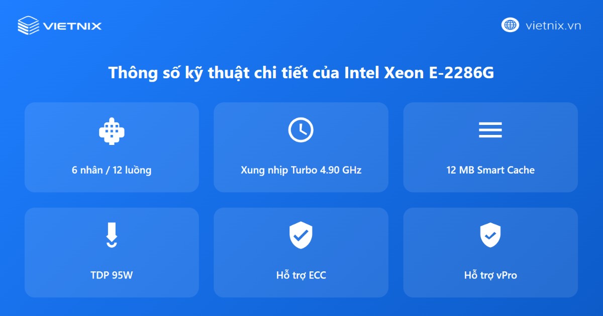 Thông số kỹ thuật của Intel Xeon E-2286G