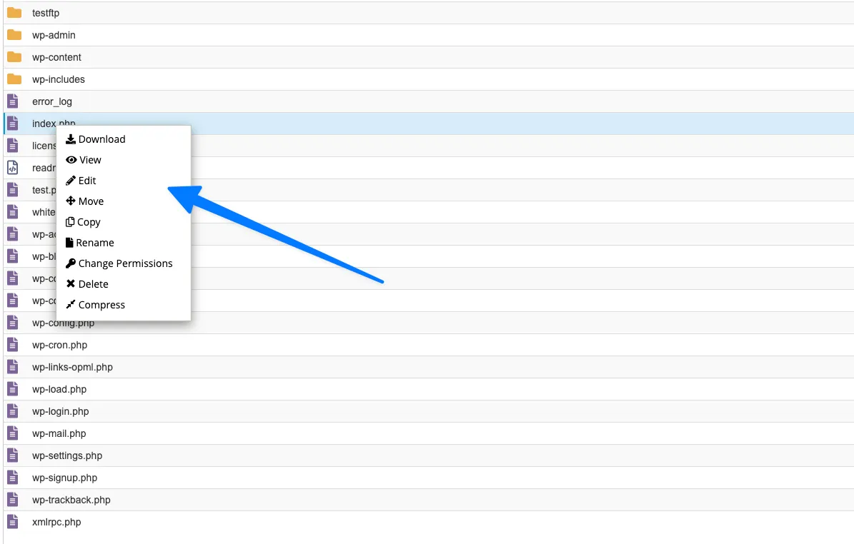 Sửa lỗi “XML declaration allowed only at the start of the document” trên Sitemap Wordpress 24 Chỉnh sửa tệp index.php trong thư mục gốc