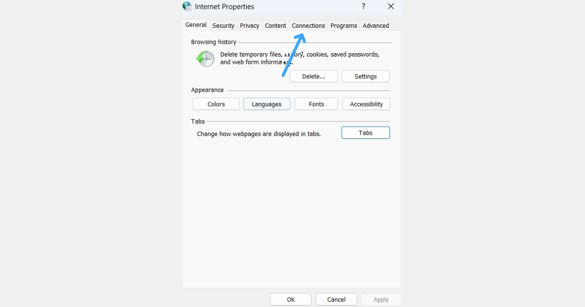 Sửa lỗi “Unable to connect proxy server - ERR_PROXY_CONNECTION_FAILED” 41 Bạn chọn tab Connections
