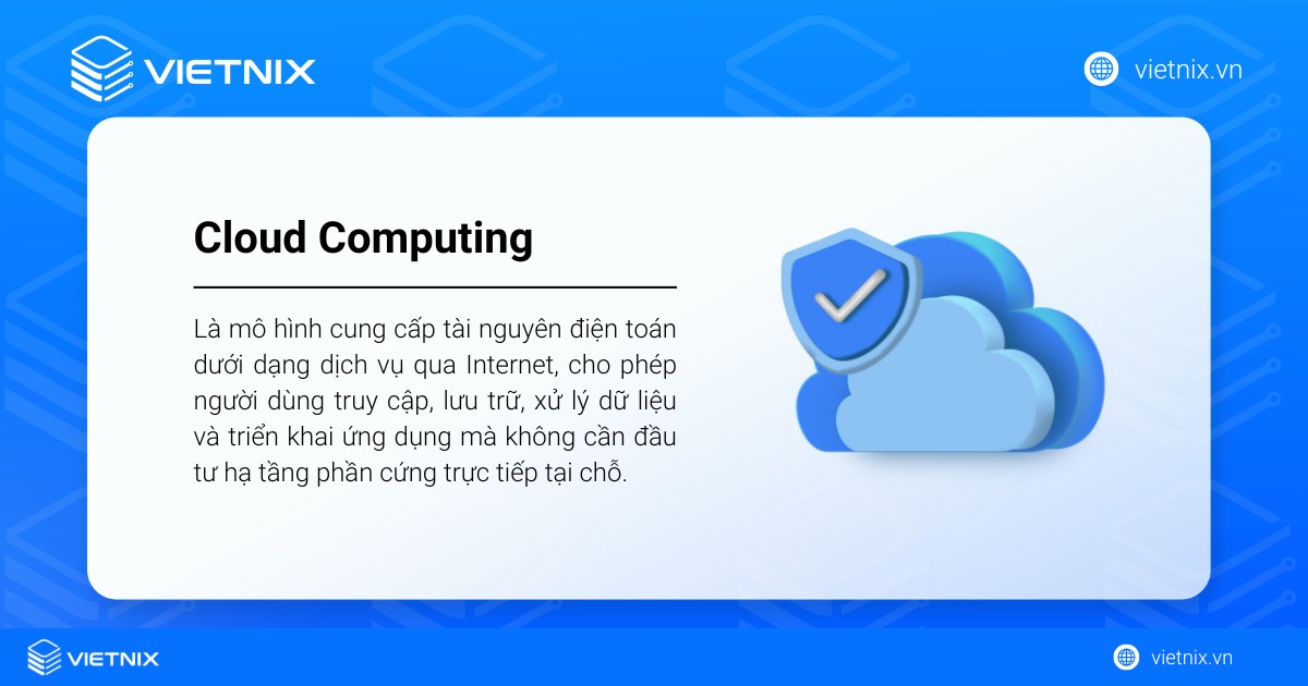 Cloud Computing là mô hình cung cấp tài nguyên điện toán dưới dạng dịch vụ qua Internet