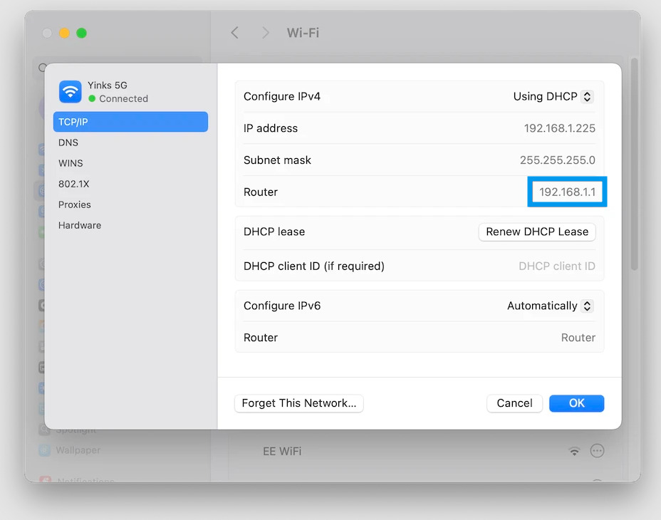 Kiểm tra default gateway Internet trên MacOS
