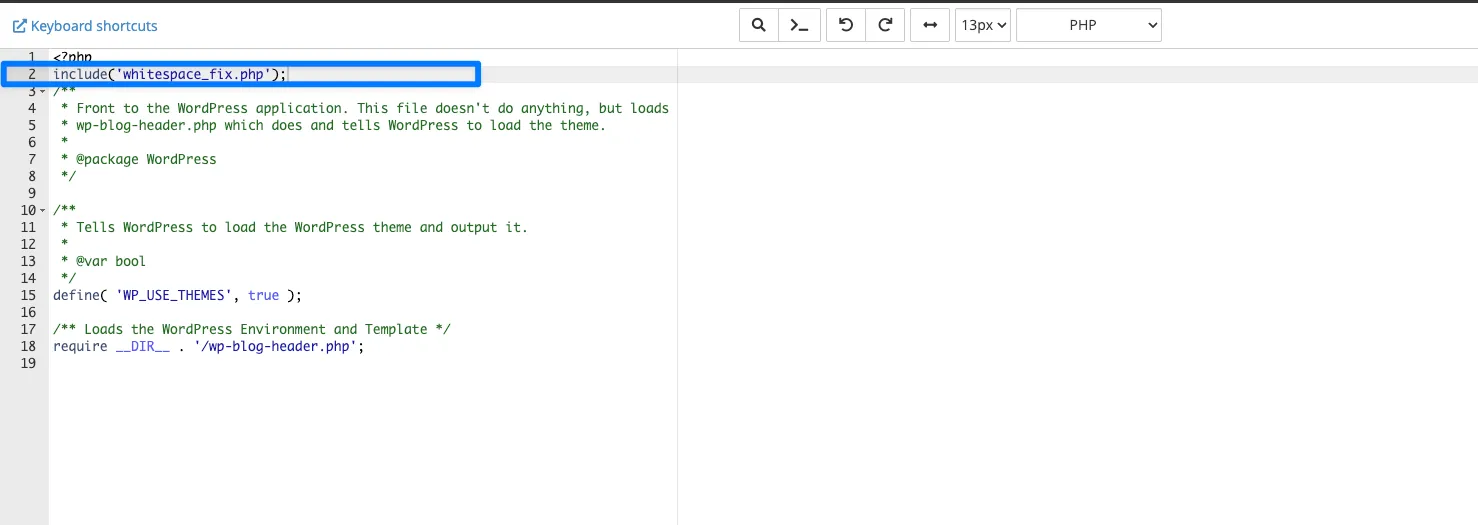Sửa lỗi “XML declaration allowed only at the start of the document” trên Sitemap Wordpress 25 Chèn mã include vào dòng đầu tiên của tệp index.ph