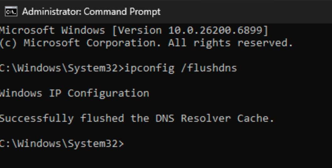 Trong cửa sổ dòng lệnh, bạn nhập chính xác lệnh sau đây và nhấn Enter: ipconfig /flushdns