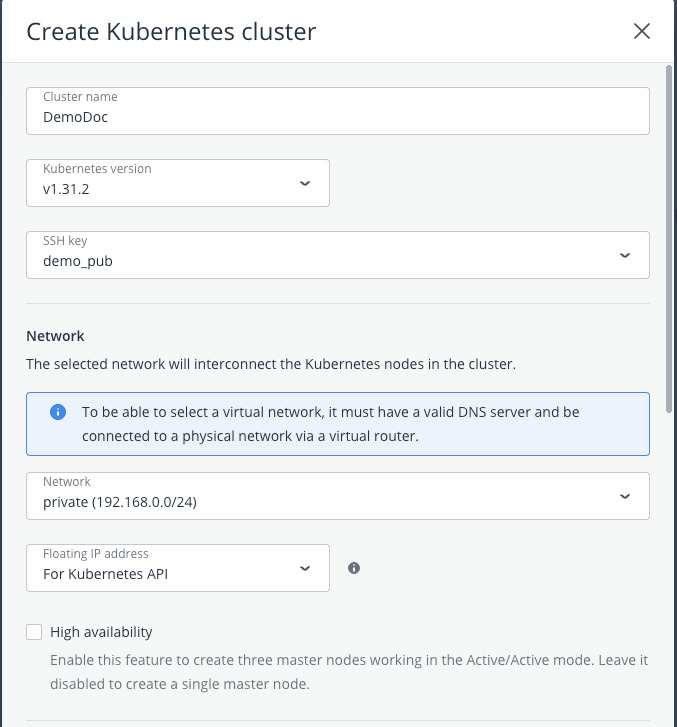 Nhập các thông tin cơ bản như hình