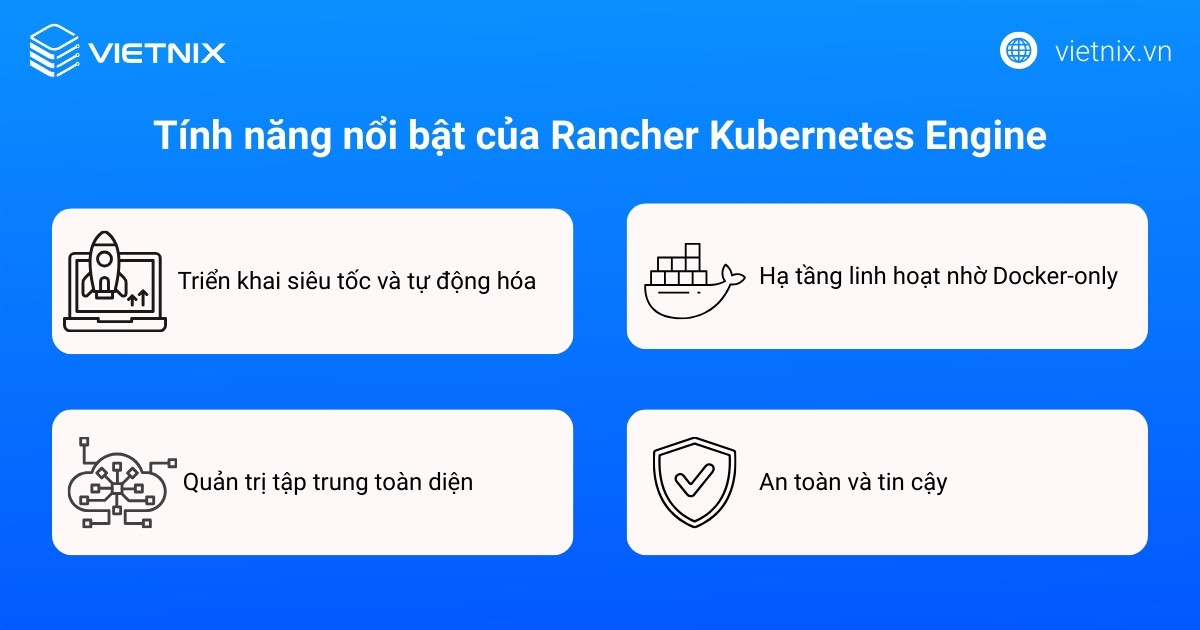 Tính năng nổi bật của Rancher Kubernetes Engine