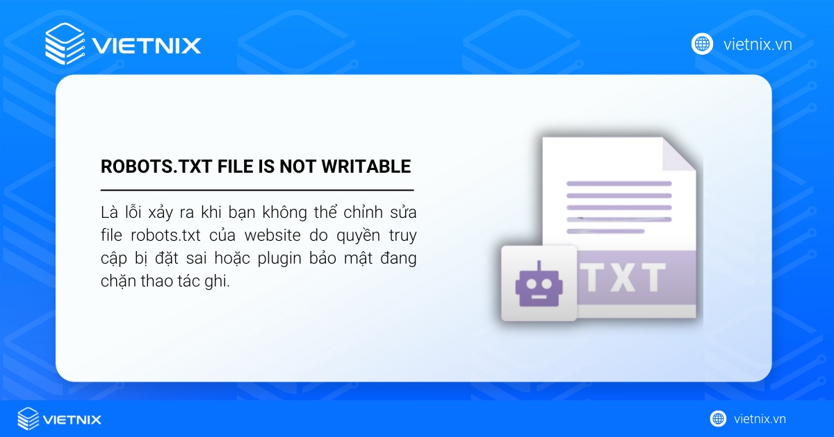 Lỗi robots.txt file is not writable