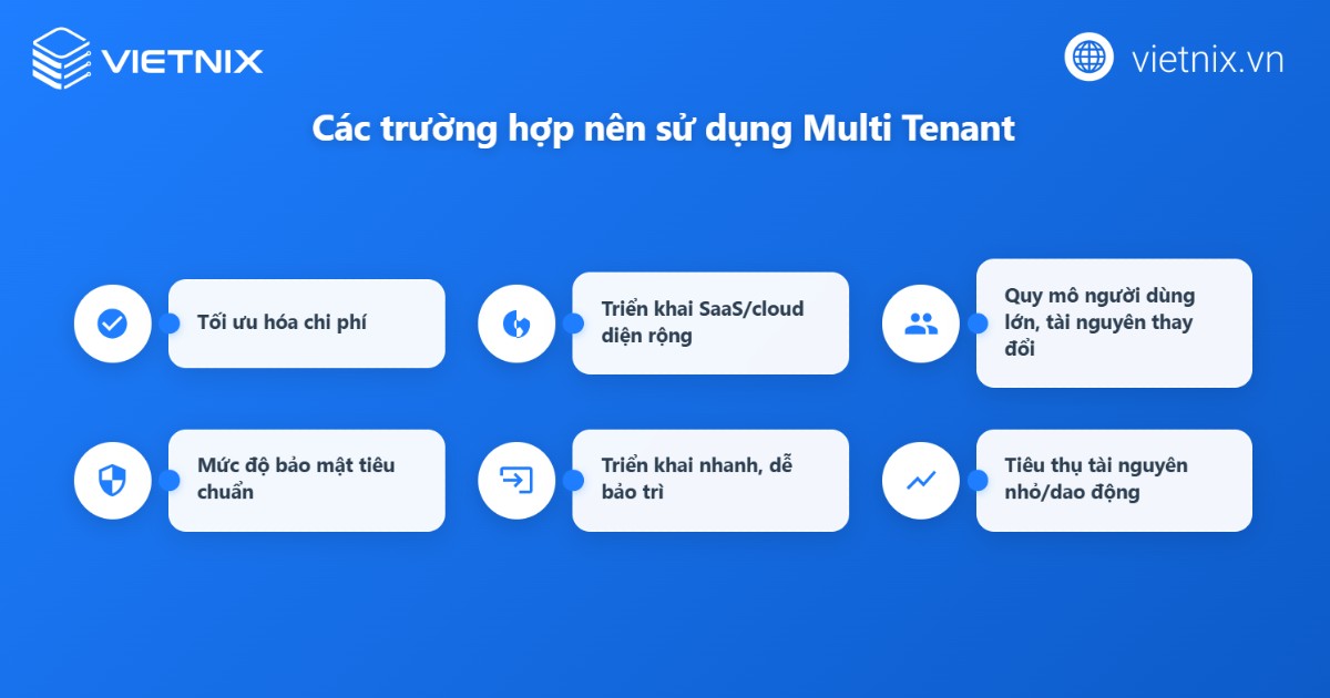 Trường hợp nên sử dụng Multi Tenant