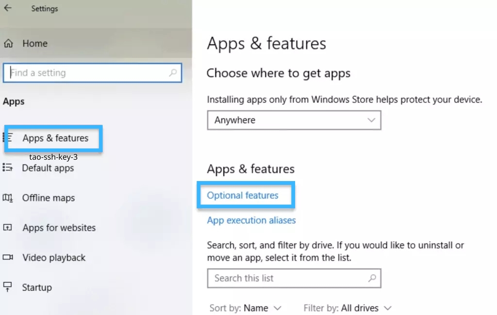 Hướng dẫn tạo khóa SSH mới và thêm vào ssh-agent đơn giản dành cho người mới 30 Bạn click vào Optional Features