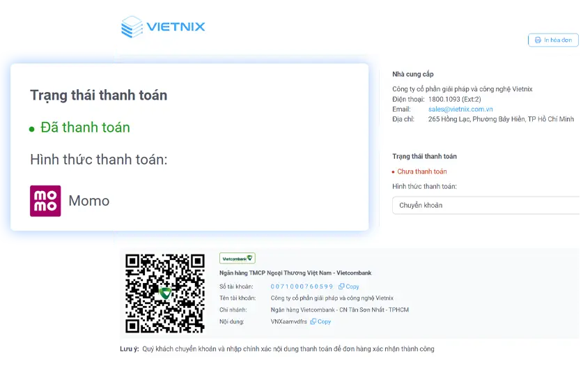 Tiến h&agrave;nh thanh to&aacute;n