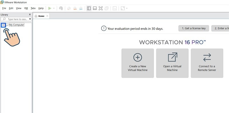 Hướng dẫn cách xóa máy ảo trong VMware giải phóng hoàn toàn dung lượng 13 Bạn nhấp vào dấu cộng tại mục My Computer để xem danh sách các máy ảo đang cài đặt