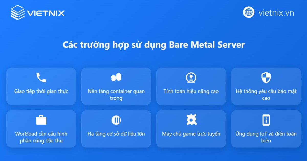 Bare Metal Server là gì? Cách thức hoạt động và lợi ích chi tiết 29 Các trường hợp nên sử dụng Bare Metal Server