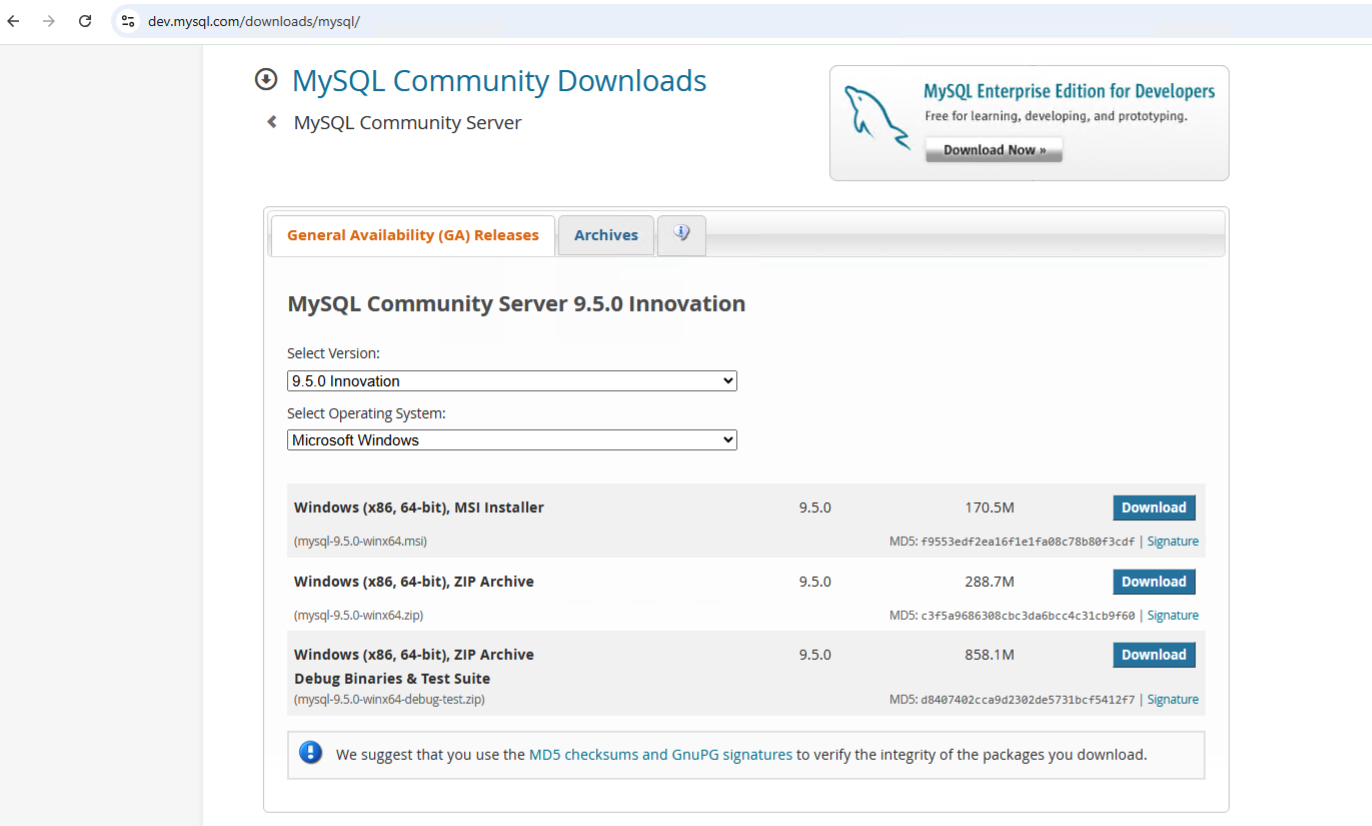 Tải xuống file MSI Installer tương ứng với hệ điều hành