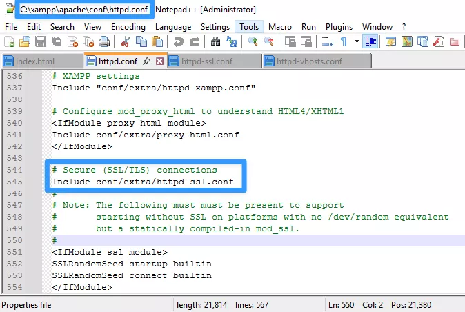Bật module SSL trong Apache