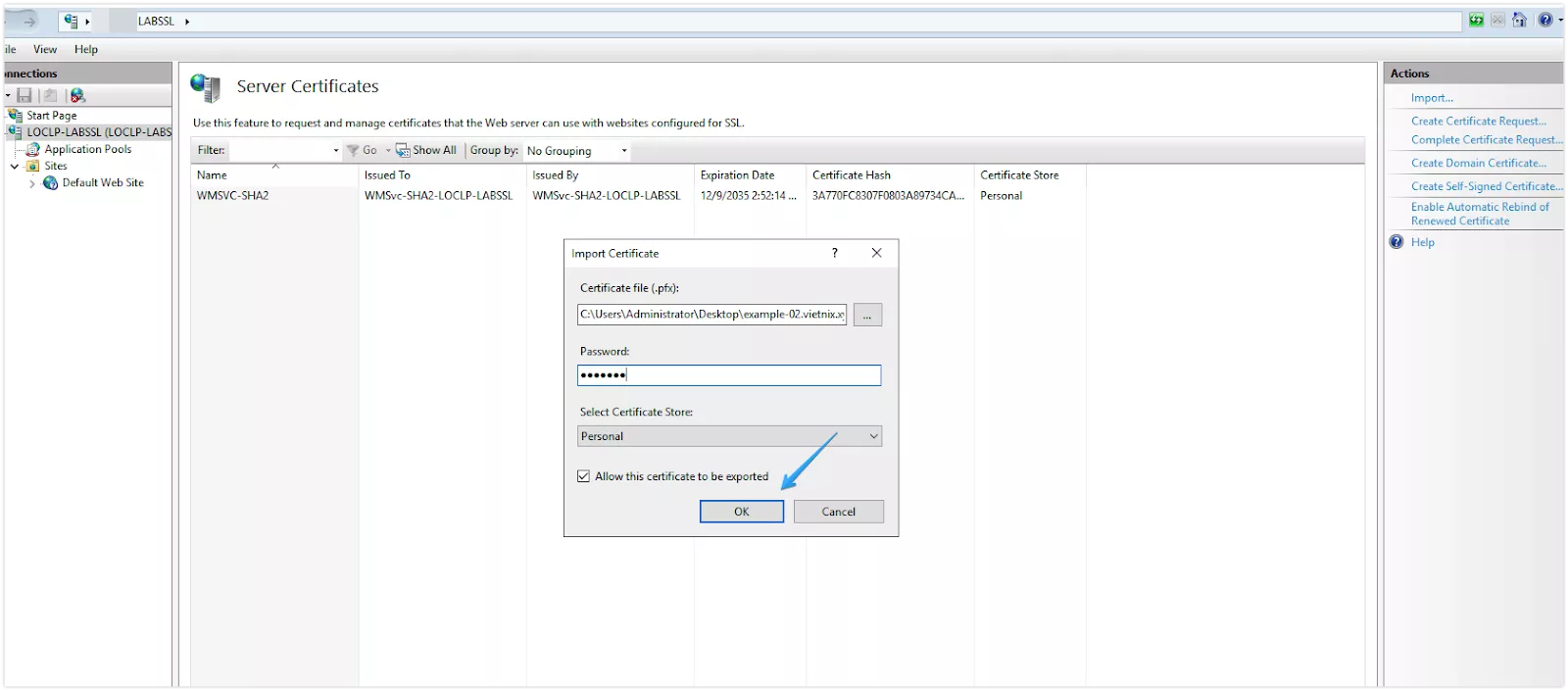 Zero SSL là gì? Có an toàn không? Cách lấy SSL miễn phí 136 Nhập mật khẩu PFX
