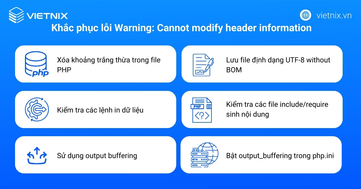 Cách khắc phục lỗi Cannot modify header information