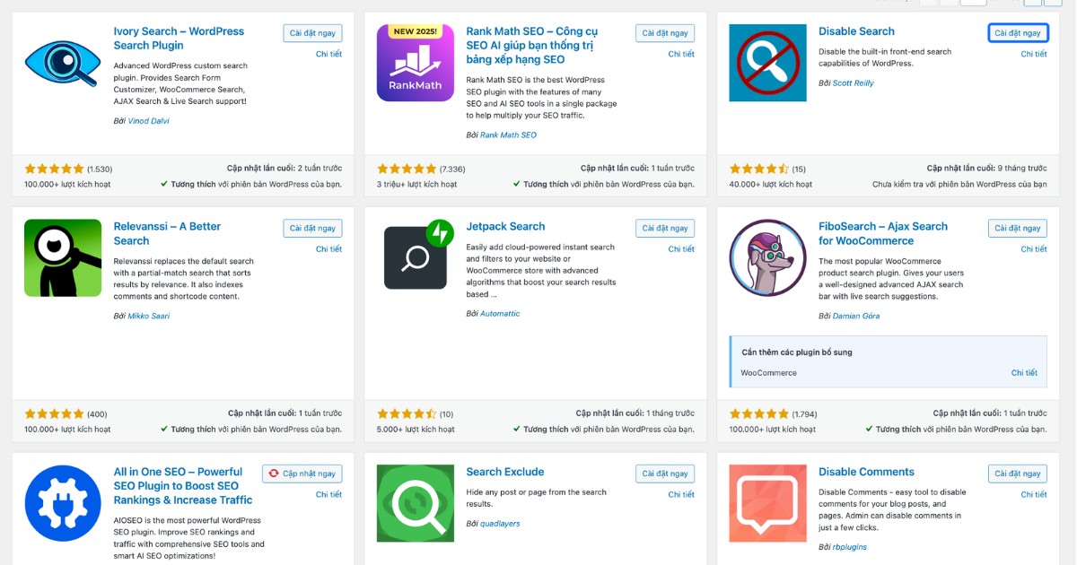 Nhấn Install Now để cài đặt plugin