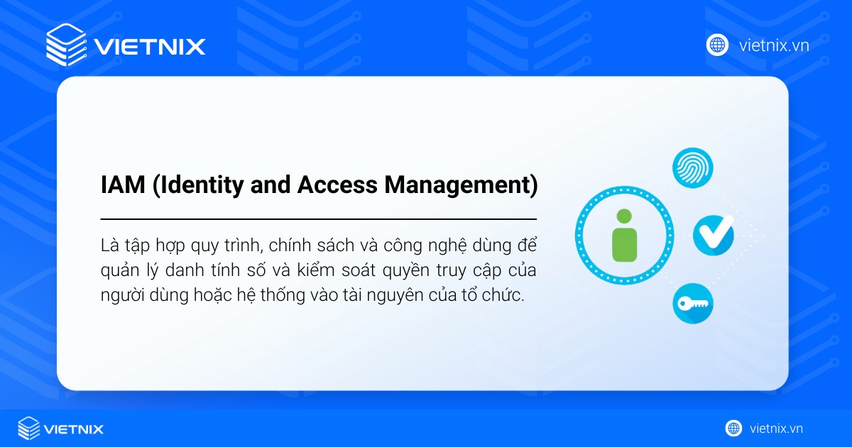 IAM là gì? Lợi ích và cách thức hoạt động của IAM 13 IAM là tập hợp quy trình, chính sách và công nghệ dùng để kiểm soát quyền truy cập của người dùng
