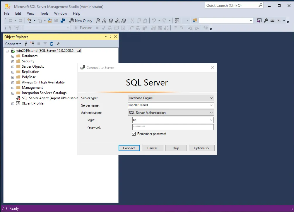 Đăng nhập vào SQL Server