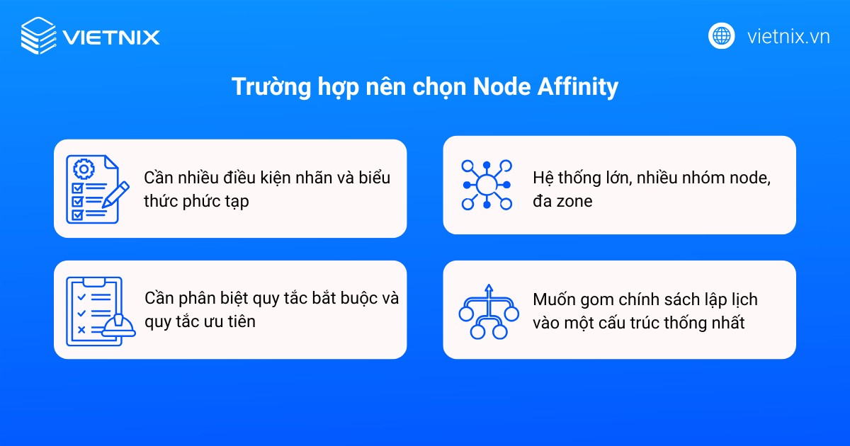 So sánh Node Affinity vs Node Selector trong Kubernetes chi tiết 29 Trường hợp nên chọn Node Affinity
