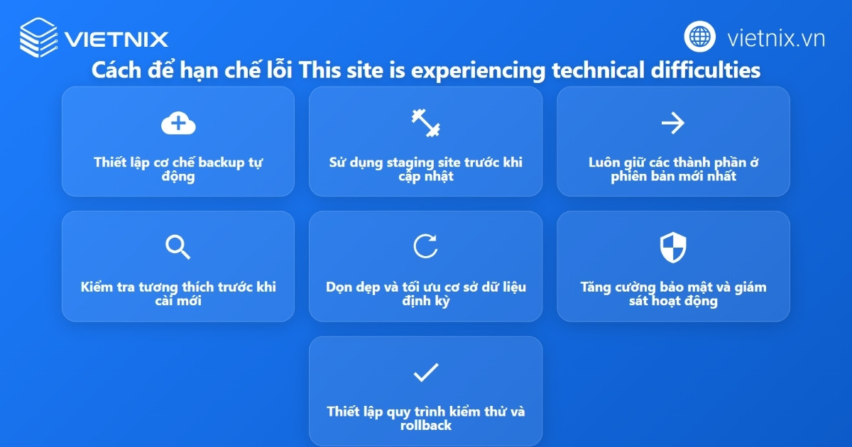 Cách hạn chế lỗi This site is experiencing technical difficulties